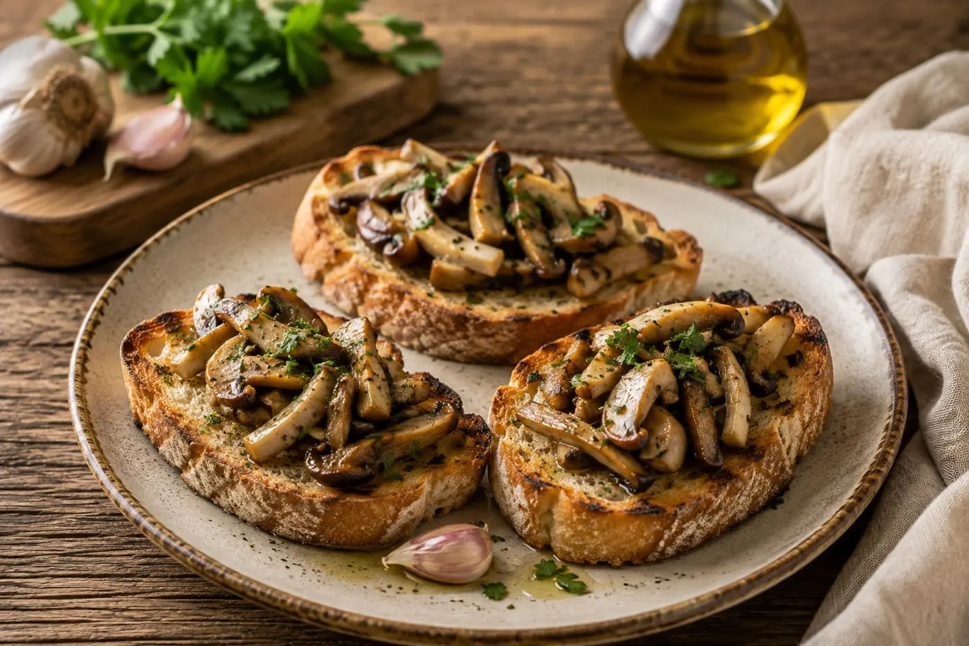 King oyster bruschetta