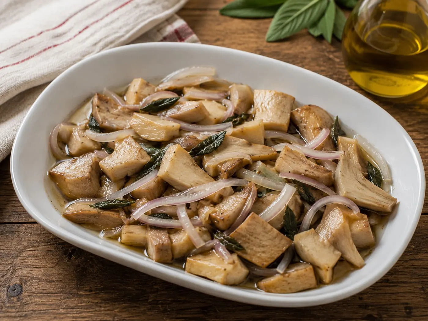 Marinated king oysters "in carpione"