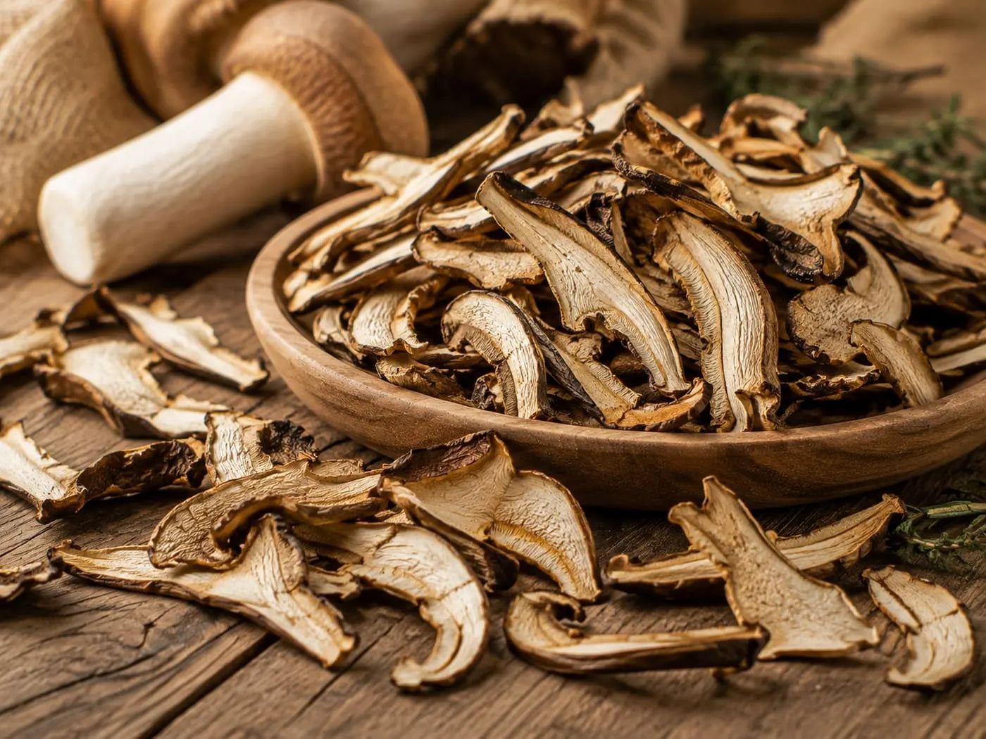 Dried king oyster mushrooms