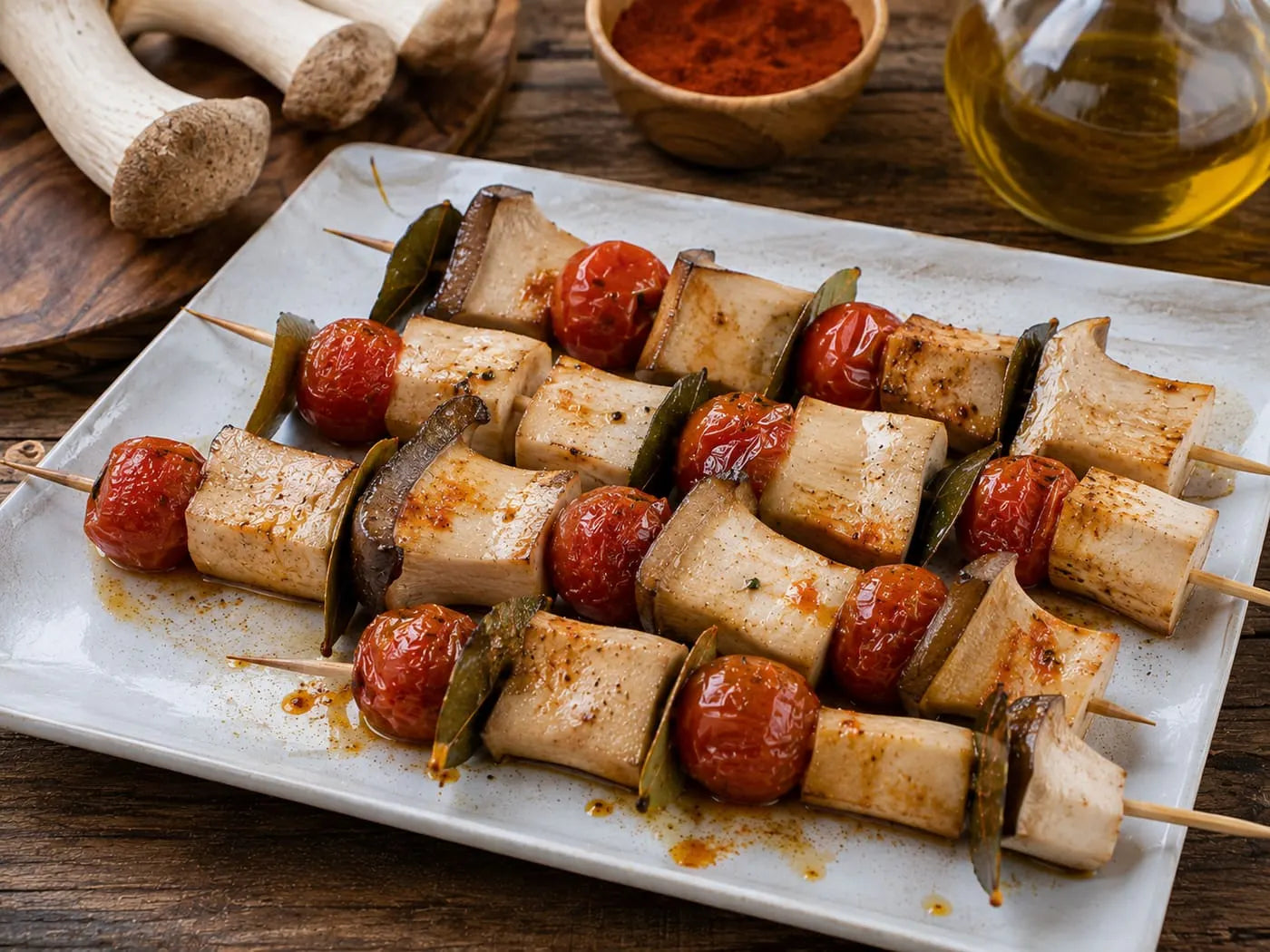 King oyster skewers