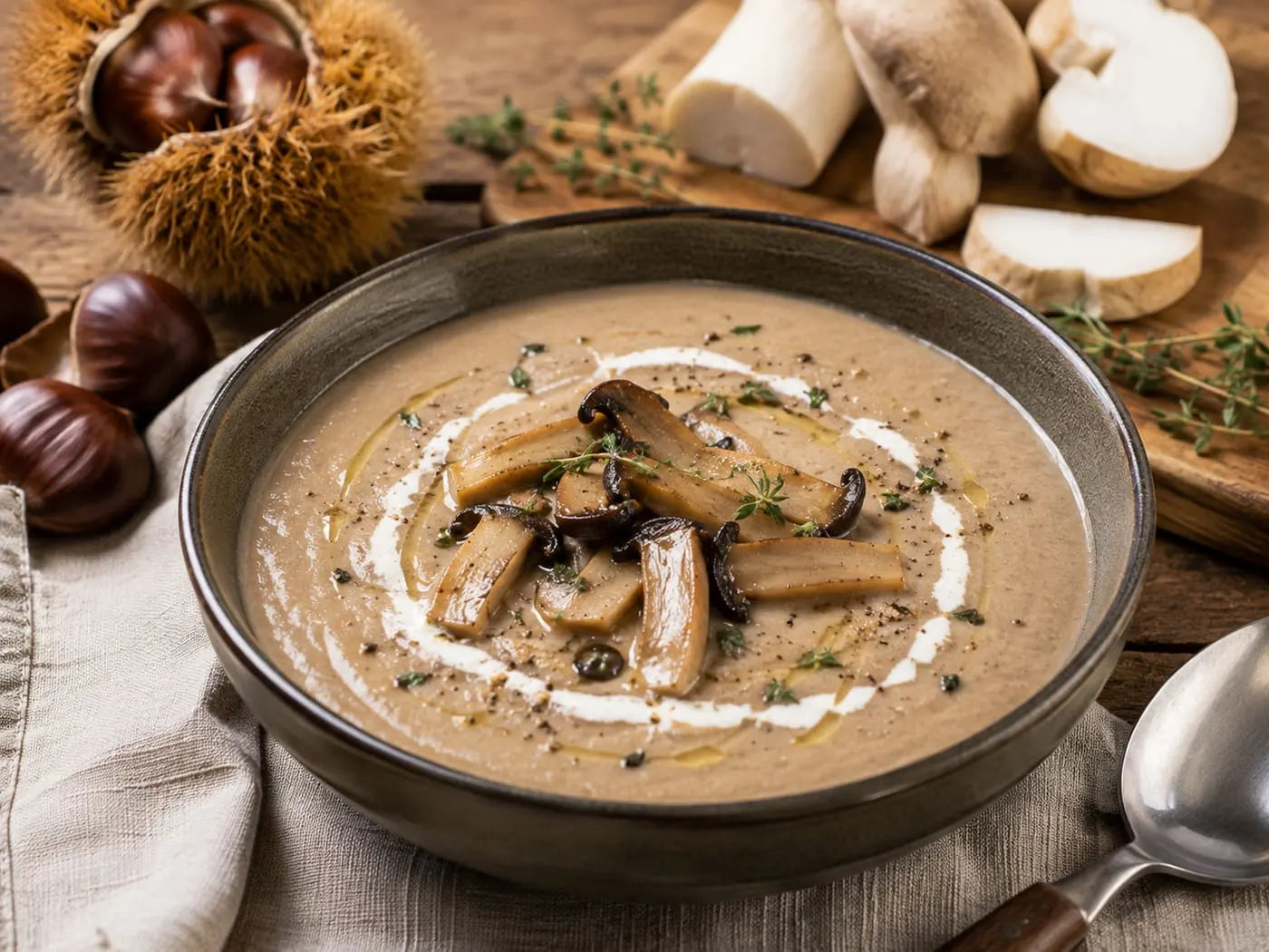 Mushroom and chestnut velouté